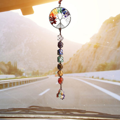 Frendorf | 7 Chakra Stein Heilungs Kristall Lebensbaum Dekoration