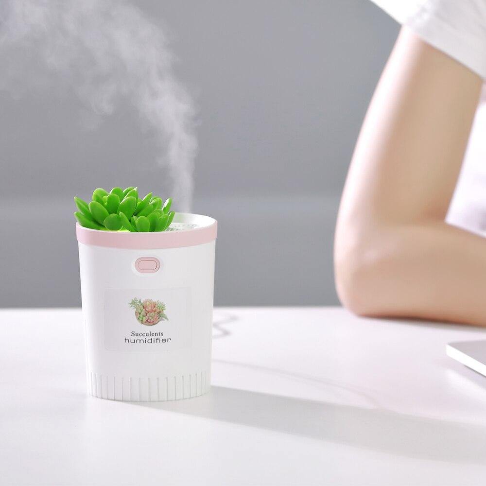 Frendorf | MistBloom Mini USB Luftbefeuchter mit Sukkulentendesign | Kompakt | Leise | Für Zuhause & Büro