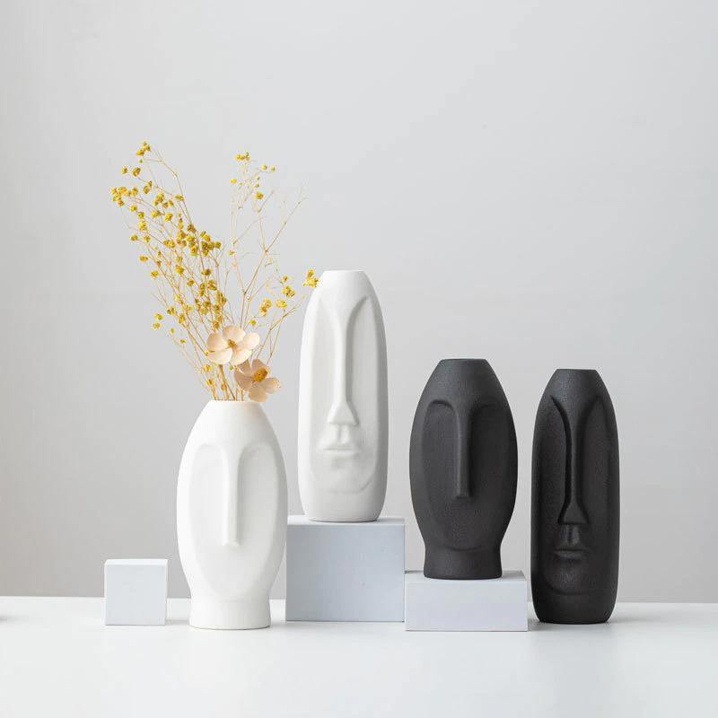 Frendorf | VaseMuse Abstrakte Keramikvase mit Gesichtsdesign | Modernes Deko-Highlight | Zeitlos & Elegant