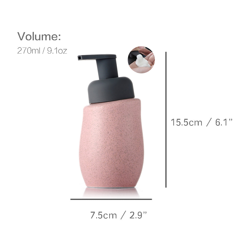 Keramischer Seifenspender, Schaumpumpen-Badflasche, einfaches Design, nachfüllbare wiederverwendbare Lotionpumpe für Badezimmer Küche, 270ml/9,1oz