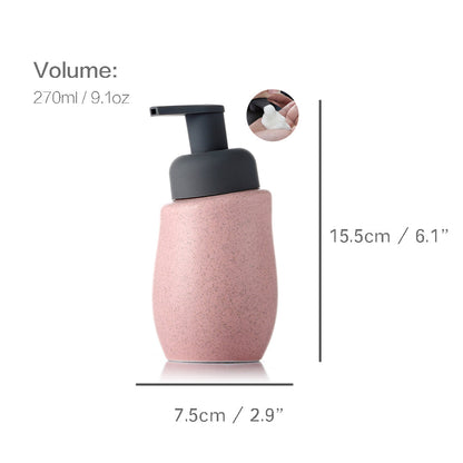Keramischer Seifenspender, Schaumpumpen-Badflasche, einfaches Design, nachfüllbare wiederverwendbare Lotionpumpe für Badezimmer Küche, 270ml/9,1oz