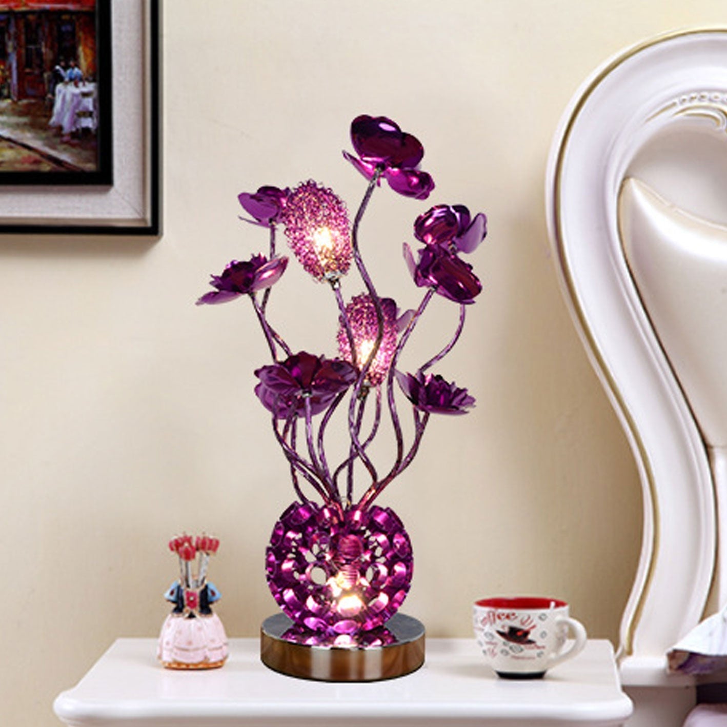 Frendorf | RoséLumina Aluminium LED Tischlampe | Elegantes Design | Stimmungslicht | Leselampe | Deko für Zuhause