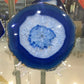 Blaue Achat-Kristallscheibe