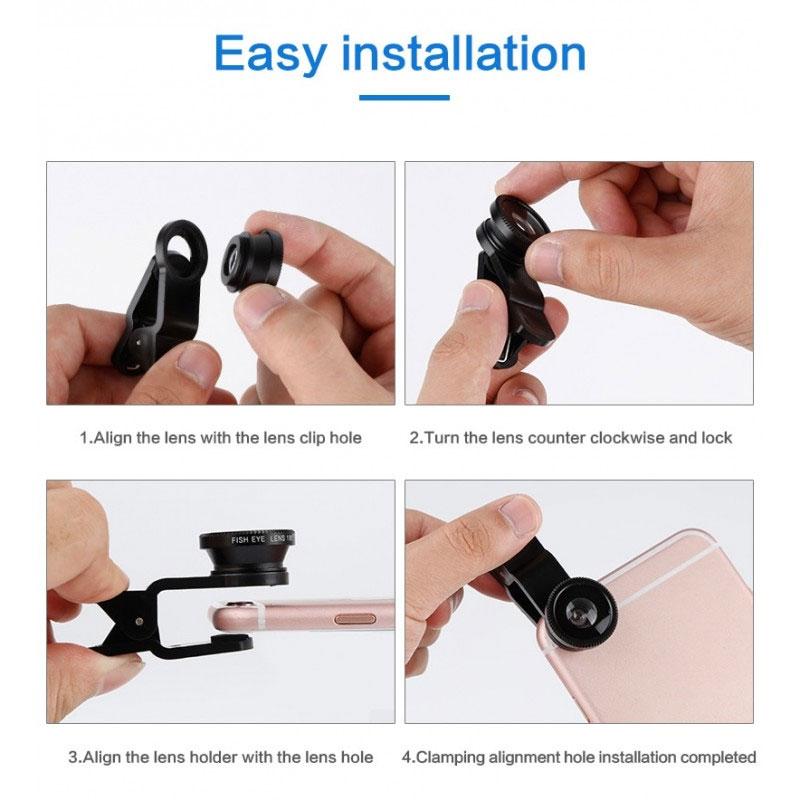 Frendorf | 3 in 1 Clip auf 180 Grad Fischaugenobjektiv