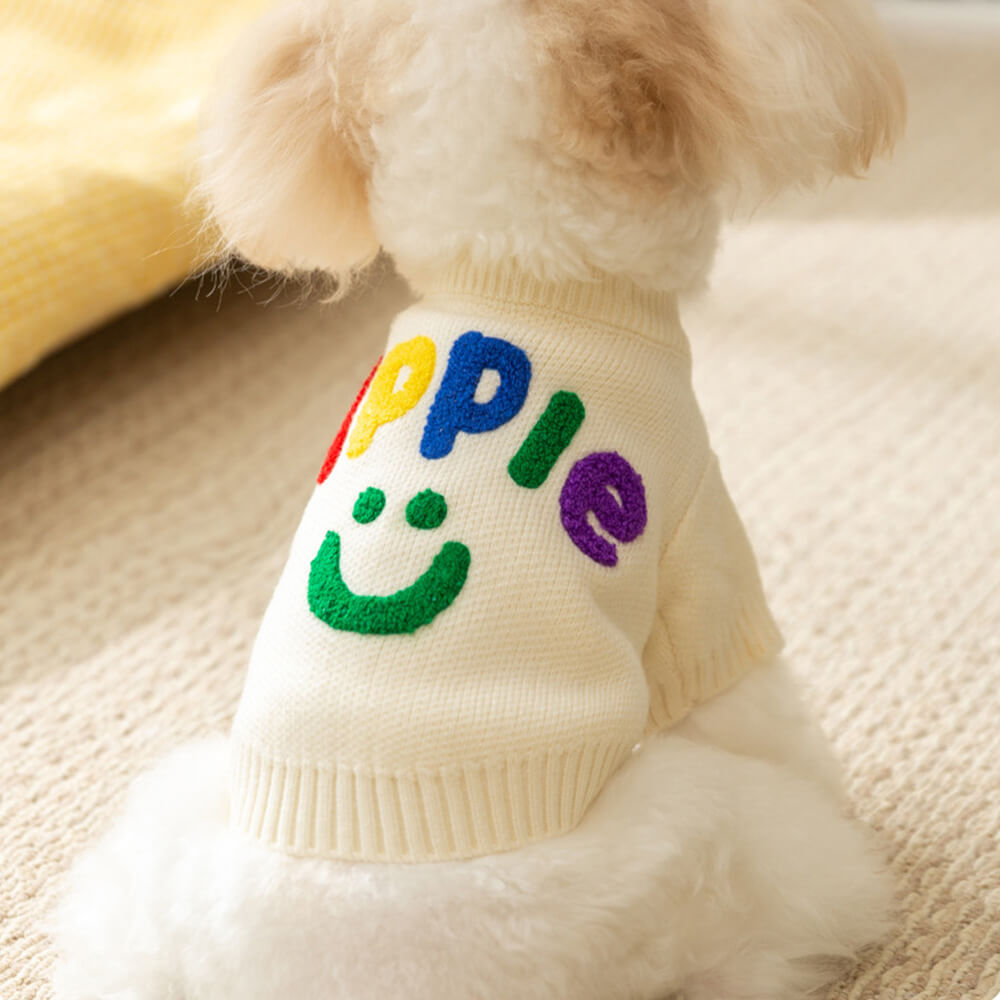 Bunter Apple Strickhundepullover