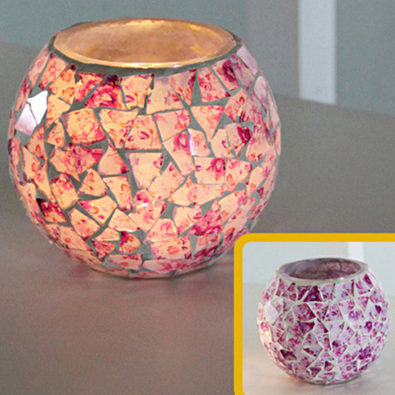 Frendorf Europäischer Retro Glas Mosaik Teelichthalter