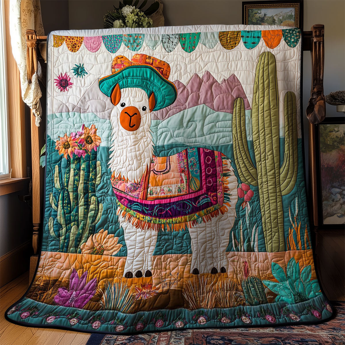 Süßes Lama Quilt