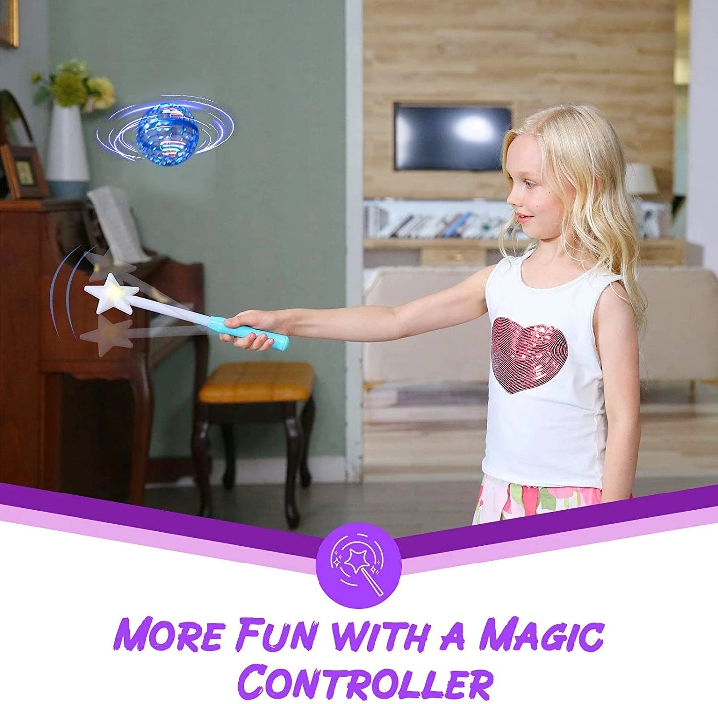 Frendorf | Flynova Pro Flying Ball Spinner Spielzeug Handgesteuerter Drohnenhubschrauber 360 Grad rotierendes Mini-UFO mit leichten Kindergeschenken