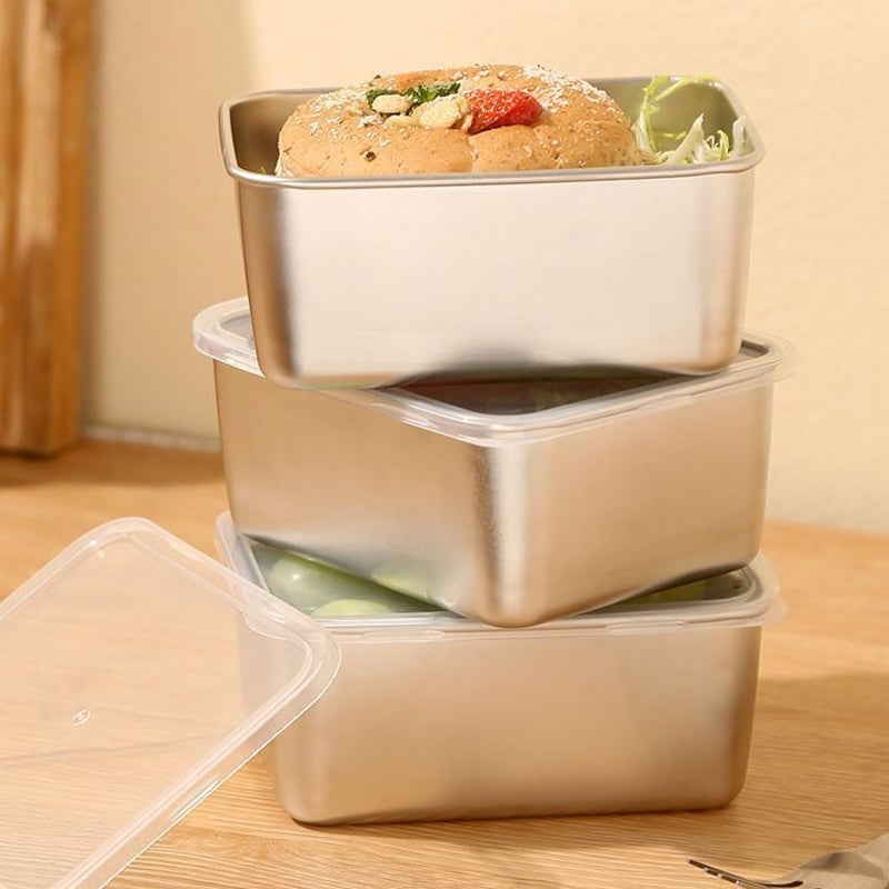 Frendorf | Edelstahl Lebensmittel Aufbewahrungsbehälter mit Deckel, Mittagessen, Snack Aufbewahrungsbox