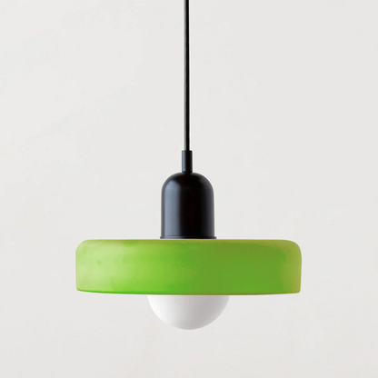 Frendorf |  Pendelleuchte aus farbigem Glas | Elegante Hängeleuchte im Bauhaus-Stil | Designlampe für Wohnzimmer & Esszimmer