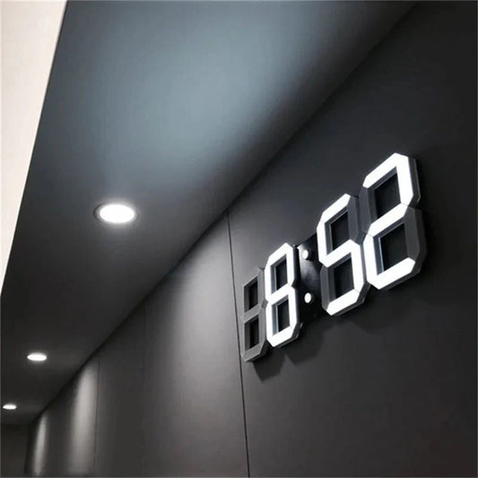 LumiSync 3D LED Wanduhr – Moderne Digitale Uhr mit Dimmbarer Beleuchtung