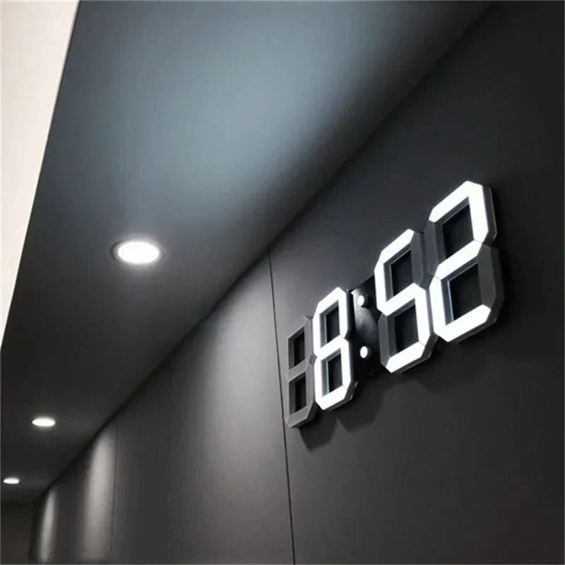 Frendorf | ChronoGlow 3D LED Wanduhr | Moderne Digitale Uhr | Dimmbares LED Licht | Stilvolle Wanddeko