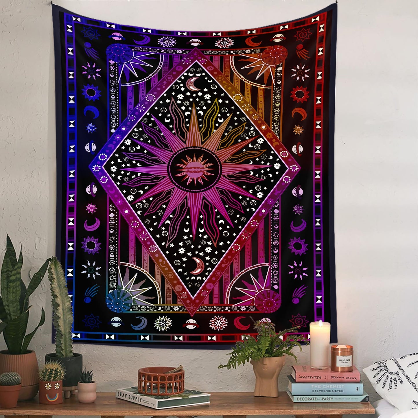 Frendorf Sun Rays Moon Bohemia Wandteppich