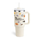Isolierender Becher mit Griff und Strohhalm | 40 oz
