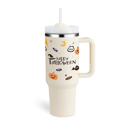 Isolierender Becher mit Griff und Strohhalm | 40 oz