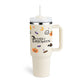 40 Oz Tumbler mit Griff Strohhalm isoliert