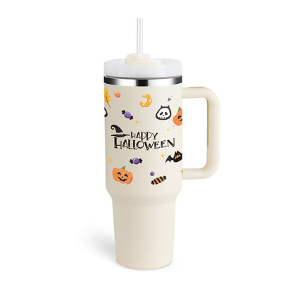 40 Oz Tumbler mit Griff Strohhalm isoliert