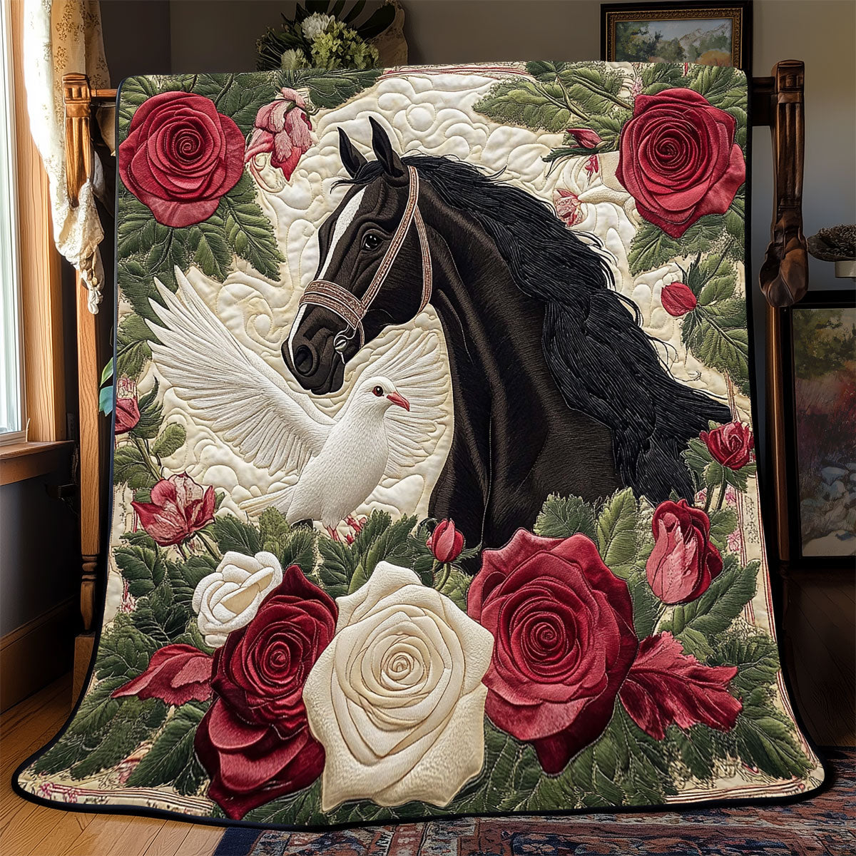 Dove und Horse Steppdecke
