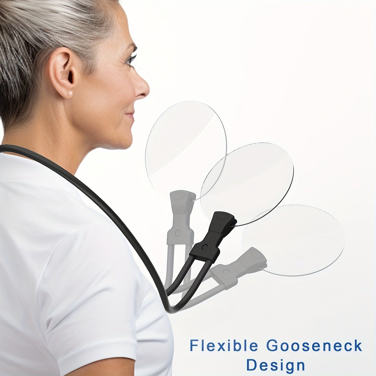 Frendorf | 5X Vergrößerungsglas Pro – Hands-Free verstellbare Nackenlupe für Senioren und Menschen mit Sehschwäche – Perfekt zum Lesen, Nähen, Basteln und Prüfen
