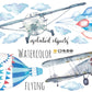 Frendorf | Cartoon Wandtattoos Aquarell Klassische Flugzeuge