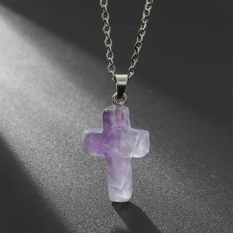Frendorf | Halskette mit Kreuz aus natürlichen Edelsteinen – Seraphina