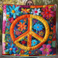 Trippy Hippie Zeichen Quilt