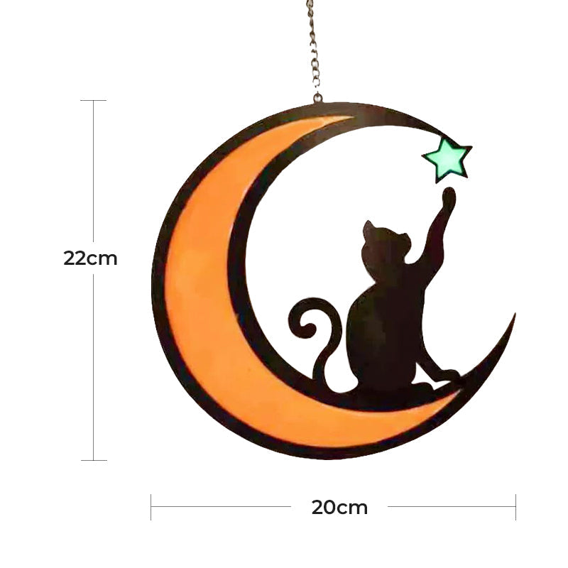 Frendorf | MysticPaws Katze & Halbmondenlampe – Magisches Stimmungslicht für eine Gemütliche Einrichtung