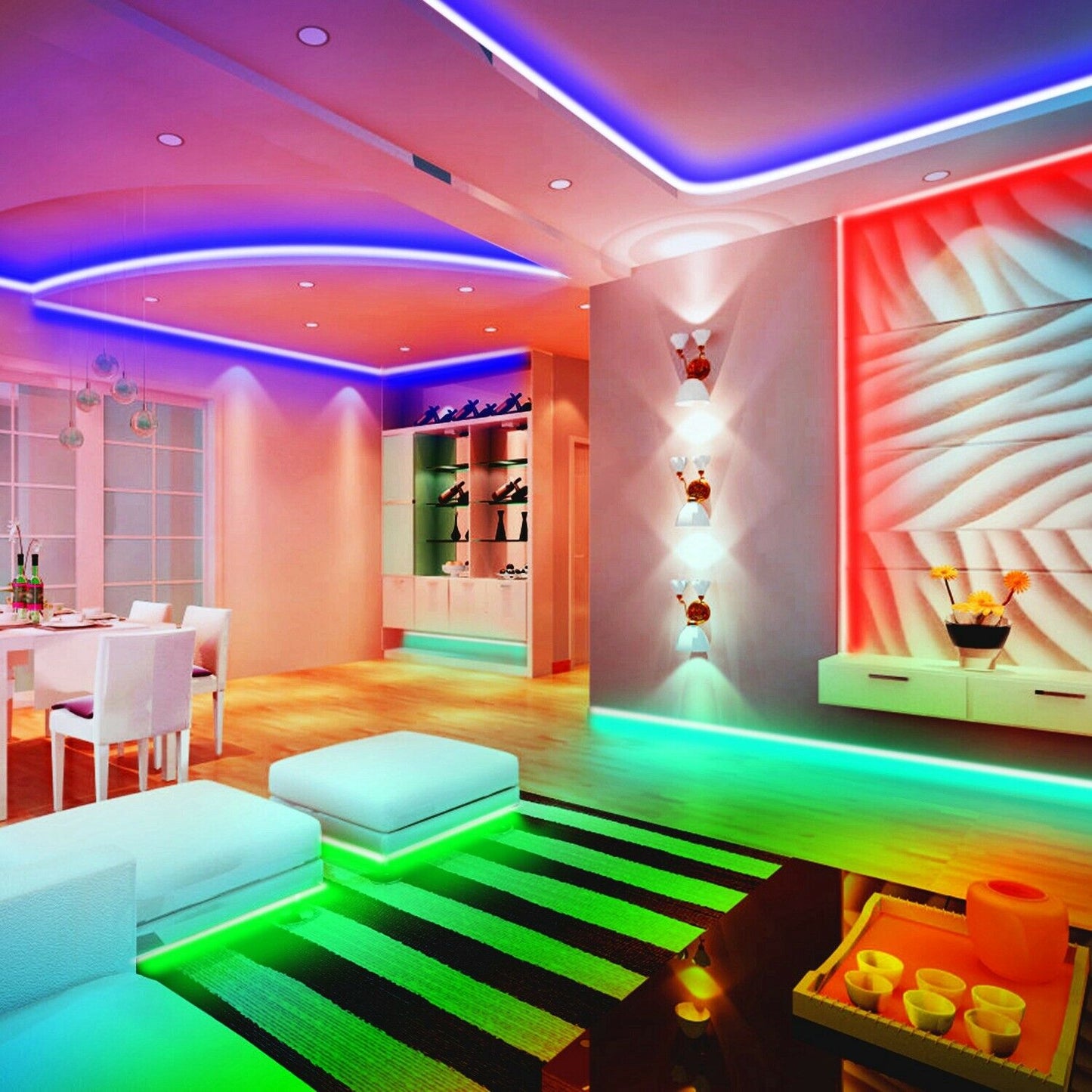 Frendorf | 5M LED Streifenlicht 5050 SMD RGB wasserdicht Smart WIFI IR APP Controller