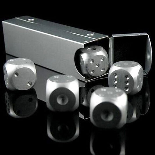 5pcs Aluminiumlegierung Metall Würfel Set Whisky Würfel Steine Eiswürfel Eimer Wiederverwendbar Wein Kühlen Poker Party Würfel Zubehör