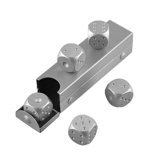 5pcs Aluminiumlegierung Metall Würfel Set Whisky Würfel Steine Eiswürfel Eimer Wiederverwendbar Wein Kühlen Poker Party Würfel Zubehör