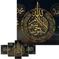 5 Stück Schwarz Gold Muslim Poster Drucke Islamische Kalligraphie Leinwand Kunst Gemälde Moderne Abstrakte Bilder für Wohnzimmer Wohnkultur
