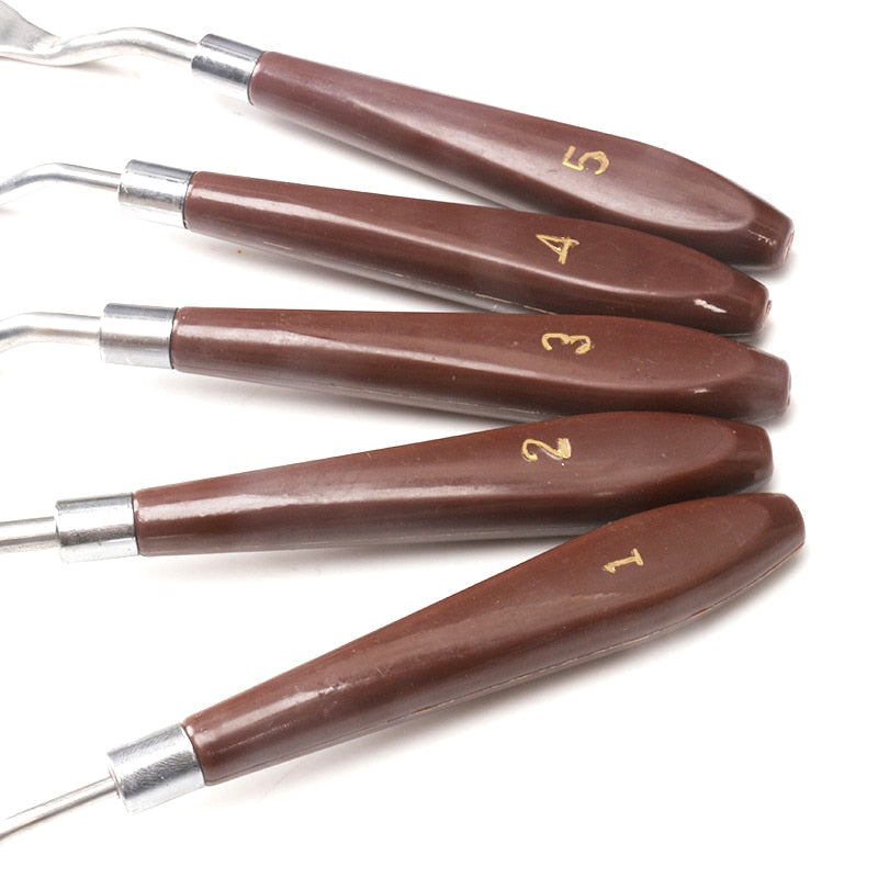 Frendorf | 5 Stück Spatel Torten Dekorationswerkzeuge für Fondant Creme Mischen Schaber