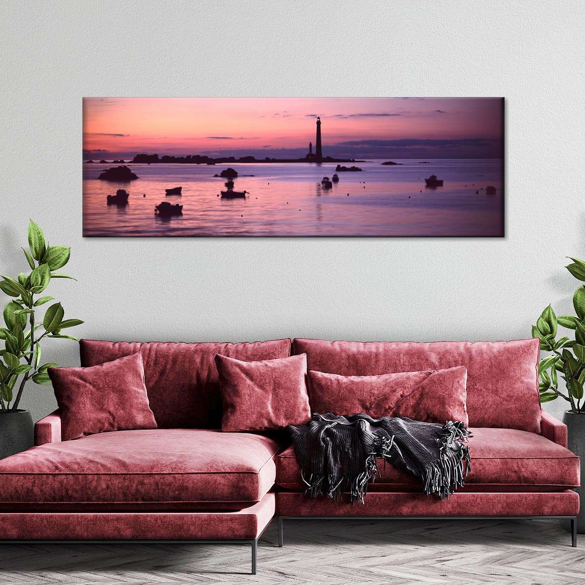 Frendorf | Leuchtturm bei Sonnenuntergang Ile Vierge Finistere Wandkunst