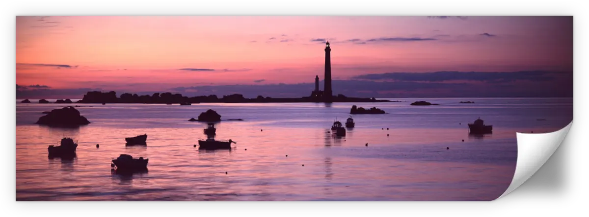 Frendorf | Leuchtturm bei Sonnenuntergang Ile Vierge Finistere Wandkunst