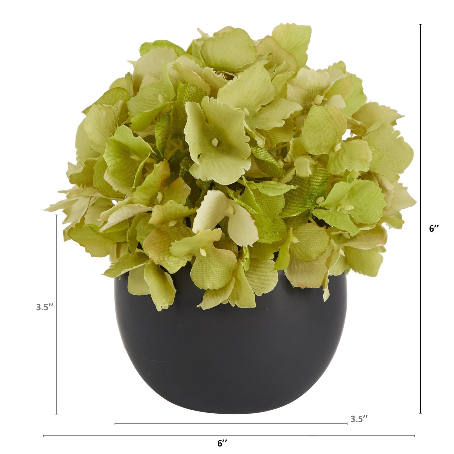 6” Hortensien Künstliche Anordnung in Dekorativem Vase