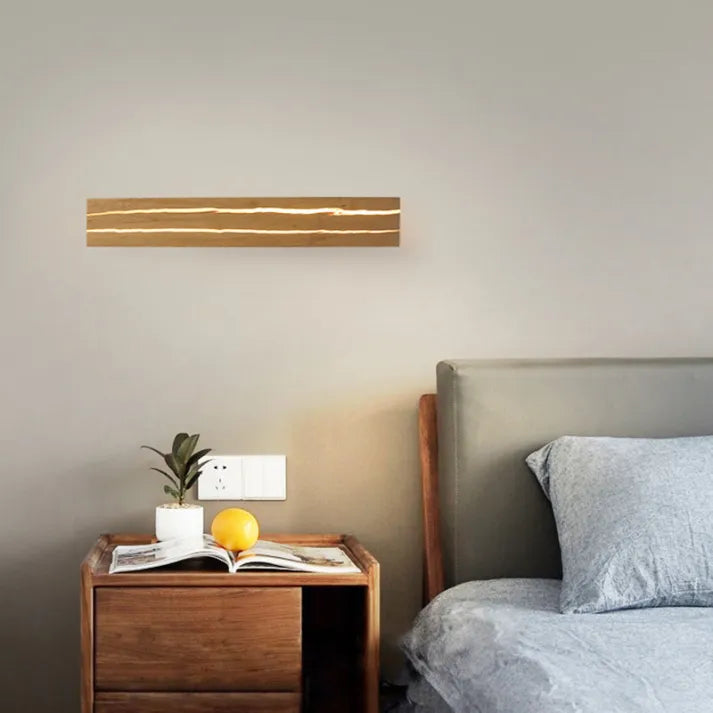 Frendorf | WoodCrack Moderne Holz-Wandleuchte | LED Wandlampe | Stilvolle Wohnraumbeleuchtung | Dekorative Beleuchtung