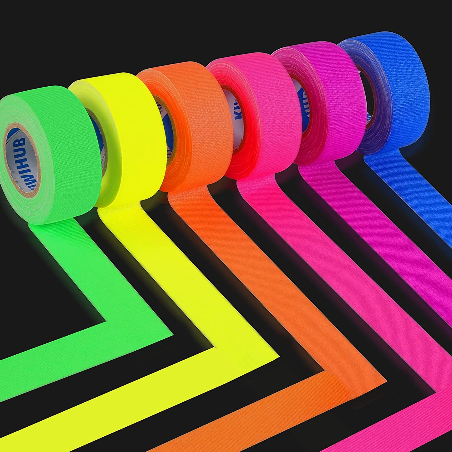 6 Farben Schwarzlicht Klebeband Rollen