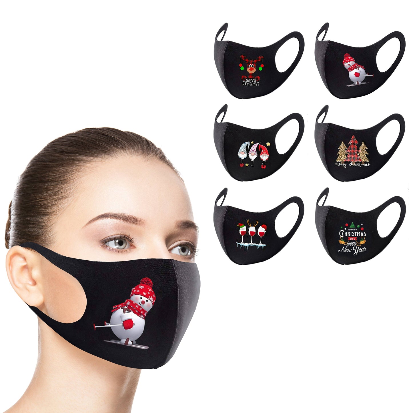 Frendorf | 6er-Pack: Wiederverwendbare, urlaubsbasierte Gesichtsmasken