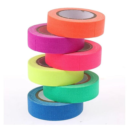 Frendorf | 6-Pack: UV Gaffer fluoreszierendes Party Tape schwarzlichtreaktiv leuchtet im Dunkeln Tape