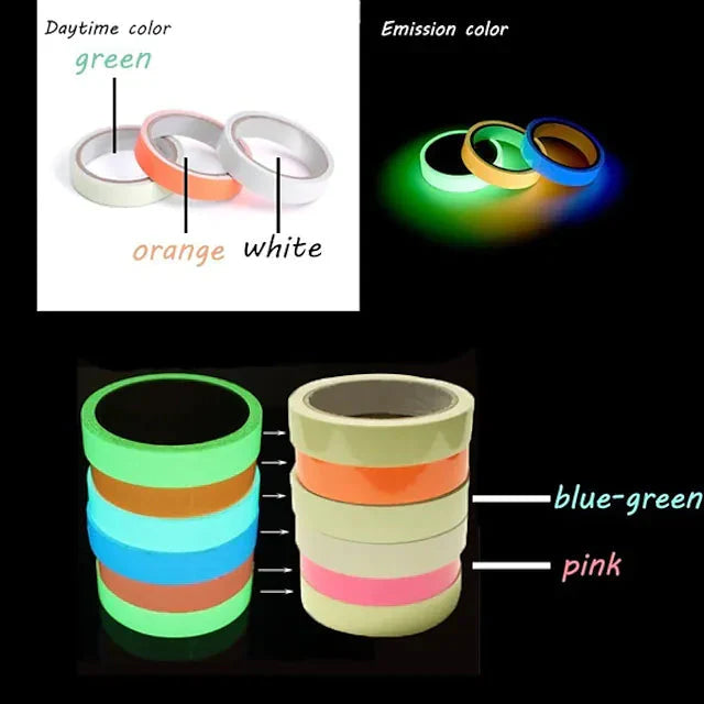 Frendorf | 6-Pack: UV Gaffer fluoreszierendes Party Tape schwarzlichtreaktiv leuchtet im Dunkeln Tape
