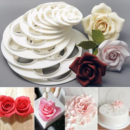 Frendorf | 6-teilig: Backform Fondant Kuchen Zuckerhandwerk Rose Blume Keks