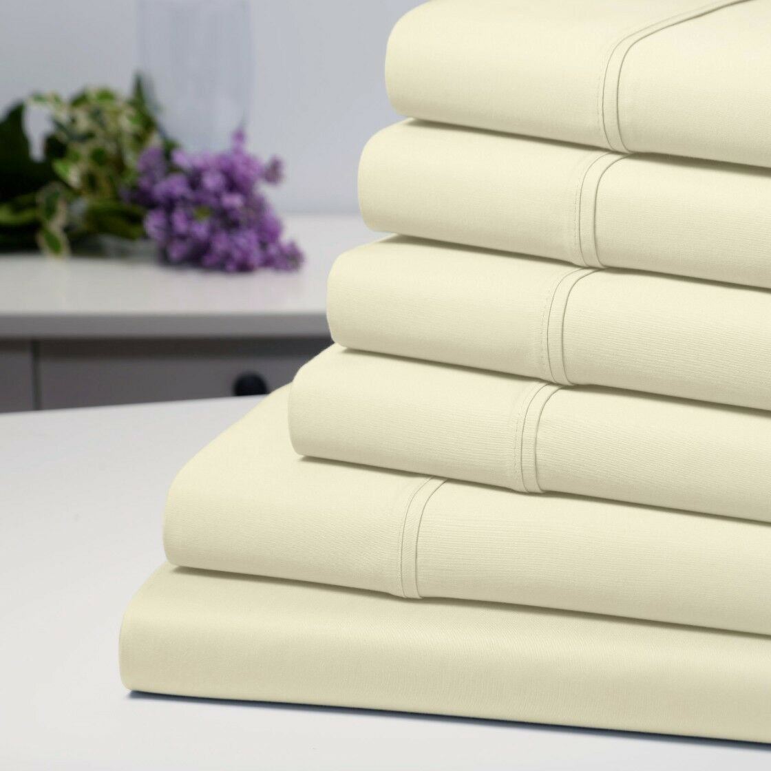 Frendorf | 6-teilige: Bambus 1800 Faden Extra Weiche Luxus Bettwäsche Set