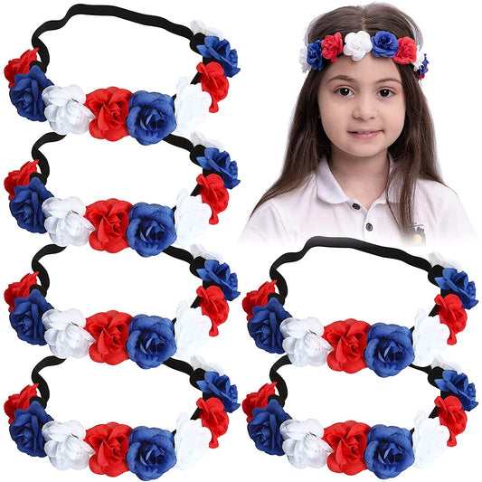 Frendorf | 6-teilige: Patriotische Blumen-Haarbänder