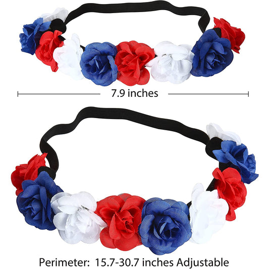 Frendorf | 6-teilige: Patriotische Blumen-Haarbänder