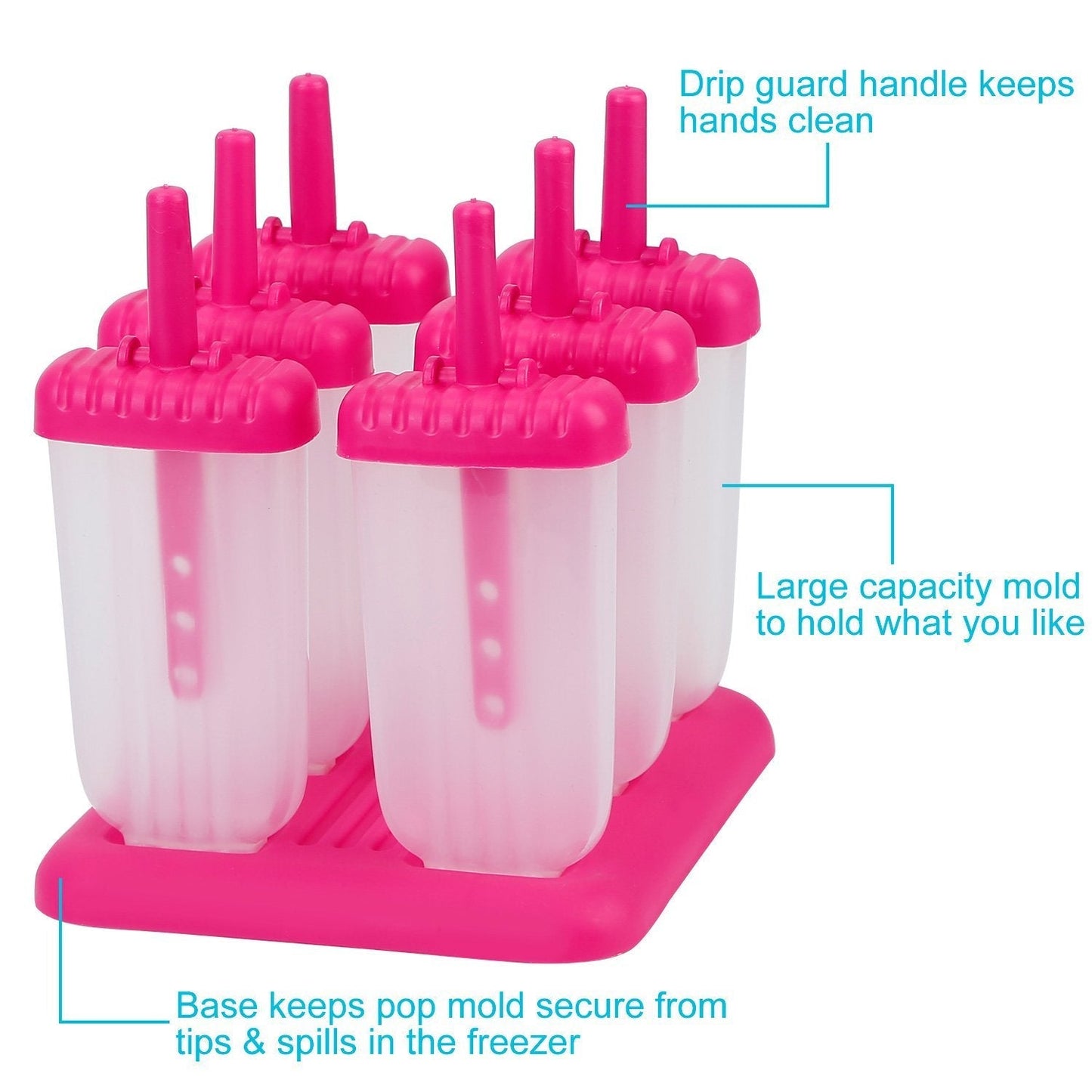 Frendorf | 6-Teilig: Eis am Stiel Formen Wiederverwendbar Eiscreme DIY Eis-Pop-Maker