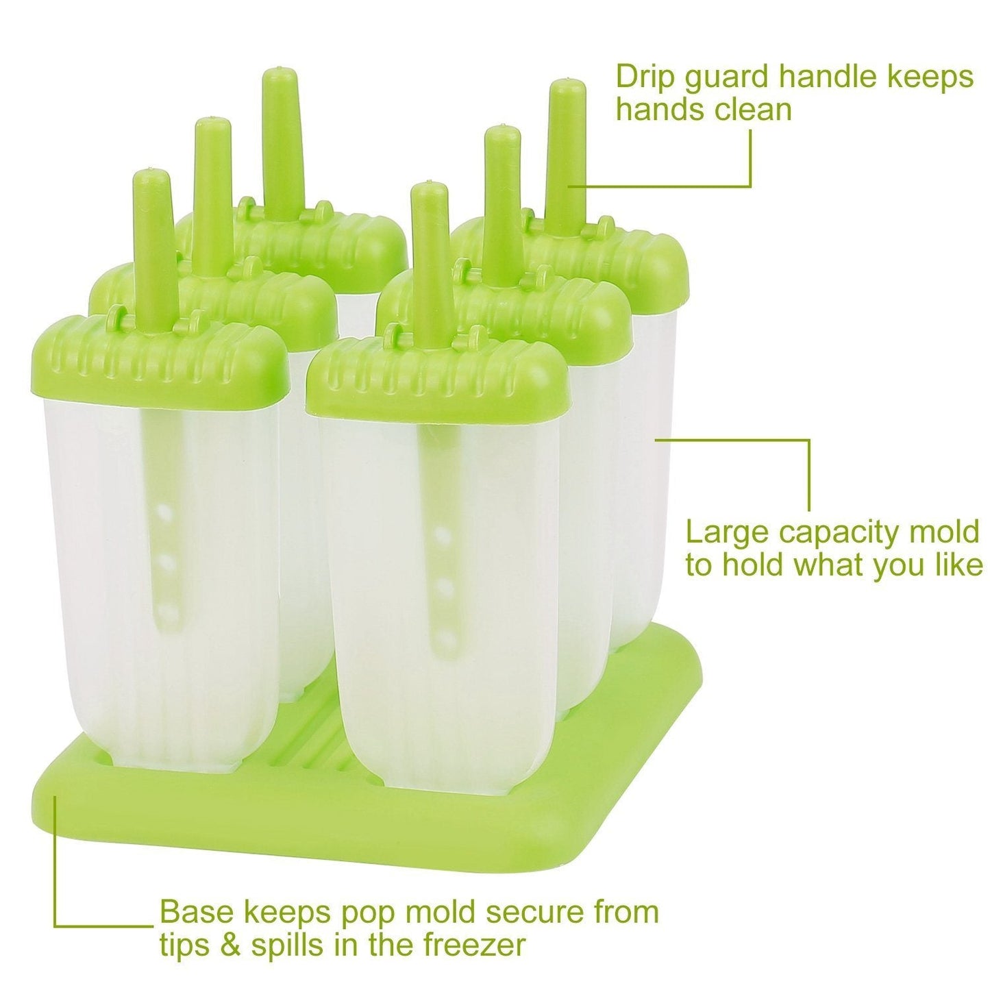 Frendorf | 6-Teilig: Eis am Stiel Formen Wiederverwendbar Eiscreme DIY Eis-Pop-Maker