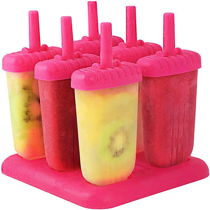 Frendorf | 6-Teilig: Eis am Stiel Formen Wiederverwendbar Eiscreme DIY Eis-Pop-Maker