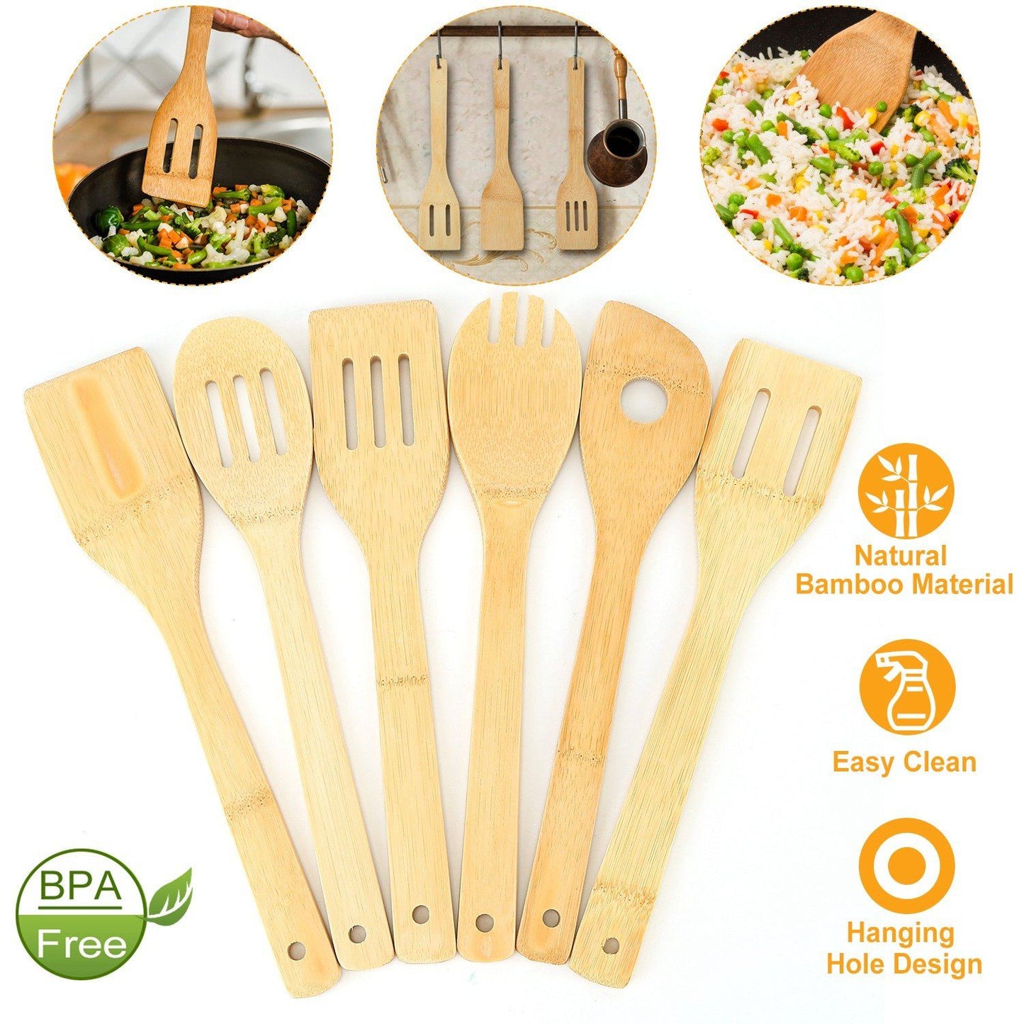 Frendorf | 6-Teilig: Koch utensil Bambus Holz Löffel