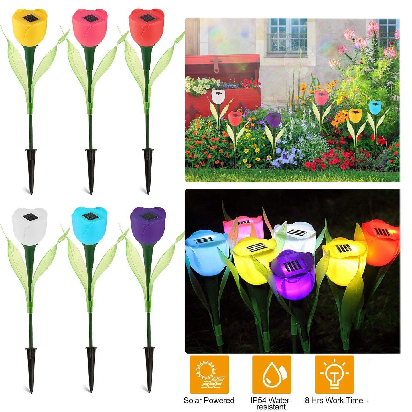 Frendorf | 6-Teile: Solar-Garten-Tulpenblumenlichter
