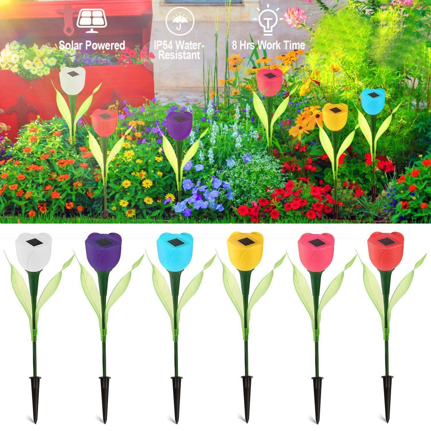 Frendorf | 6-Teile: Solar-Garten-Tulpenblumenlichter